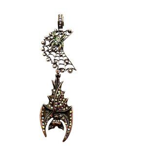 Kirks Folly Womens Crystal Magnetic Enhancer Pendant Spider Bat